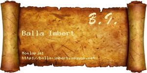 Balla Imbert névjegykártya